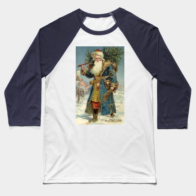 Victorian Santa Claus Baseball T-Shirt by MasterpieceCafe